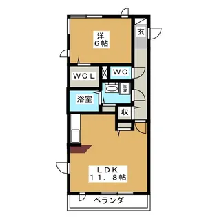 ルーヴル三橋A【1階】の間取り