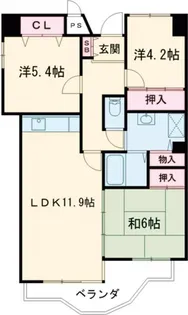 サニーヒル会瀬 1号館【1階】の間取り