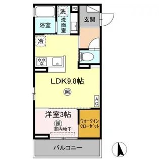 トリシア横町SOUTH【3階】の間取り
