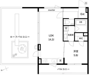 エスセナーリオ高輪【5階】の間取り