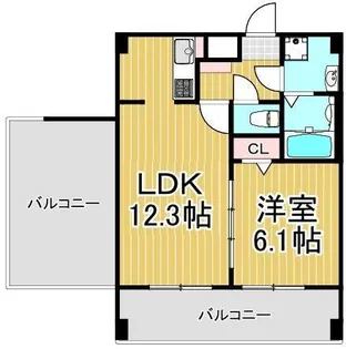 ペアパレス六町環七北通り【7階】の間取り