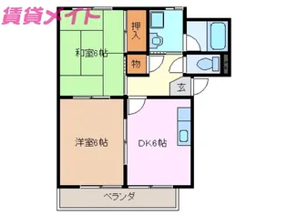 シティハイツアリエス【2階】の間取り