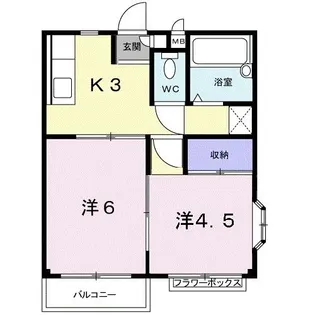 エリール中島C【2階】の間取り