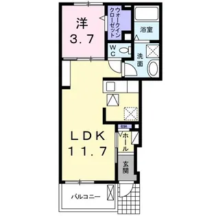 プロスパーゆり【1階】の間取り