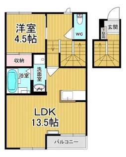 ラヴィーヌ芝の内A【2階】の間取り