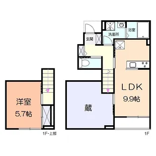 カクト・ユウB【1階】の間取り