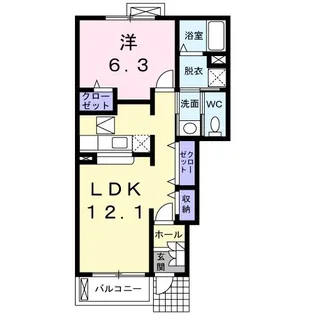 グランド-ルET H【1階】の間取り
