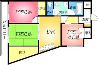 大川マンション【4階】の間取り