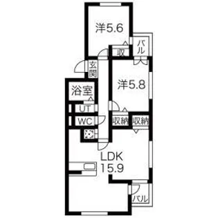 パークグレイスA棟【2階】の間取り