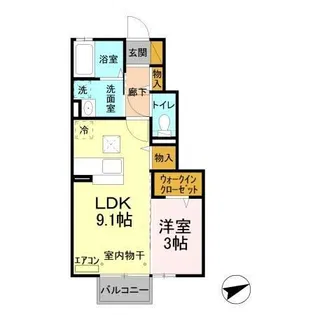 ソレアード B【1階】の間取り