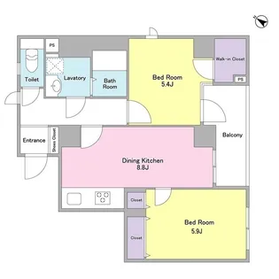 メゾンピオニー日本橋浜町【7階】の間取り