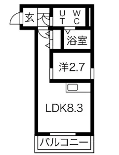 メリディアン高松【1階】の間取り