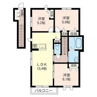 シャルドール【2階】の間取り