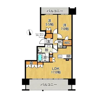 レーベン弘前 THE MID TOWER【13階】の間取り