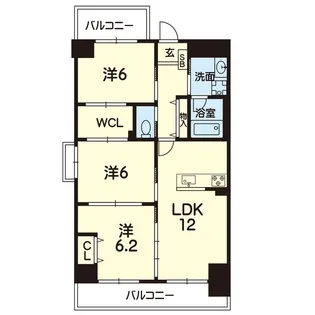 コンフォートパレス the Yuuki【4階】の間取り