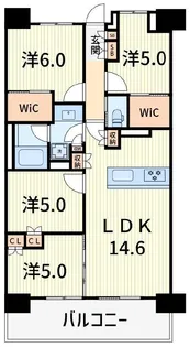 シティタワー金町レジデンスC棟【8階】の間取り