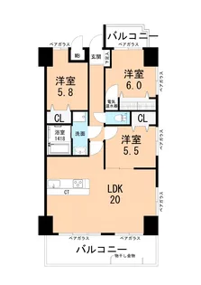 アンピールメゾン光助新町【5階】の間取り