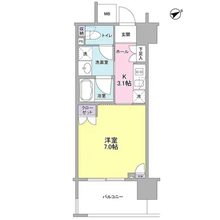 フレアージュ恵比寿【7階】の間取り