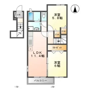 フリーデ【2階】の間取り