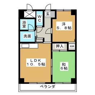 パティオ木下II【6階】の間取り