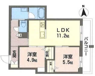 ベラチッタ 桜川【2階】の間取り