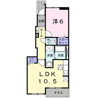シャトレーヌ立花B【1階】の間取り