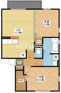 メゾン・ラ・パトリアH【2階】の間取り