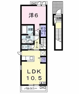アンソレイユI【2階】の間取り