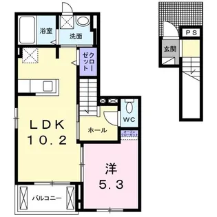 ピーズII【2階】の間取り