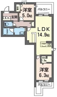 レウニール グラシアス川口【3階】の間取り