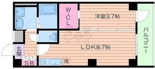 ハイフェンス山坂【4階】の間取り