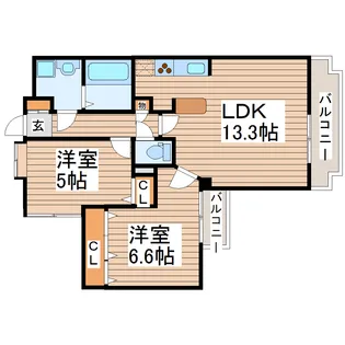エレット長町【6階】の間取り
