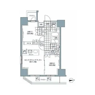 パークハビオ上野3丁目【13階】の間取り