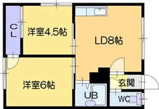 ノッポロハイツ【2階】の間取り