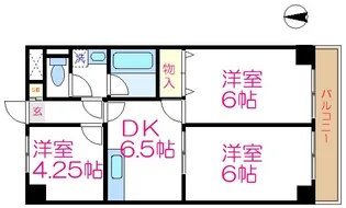 オークマンション【9階】の間取り