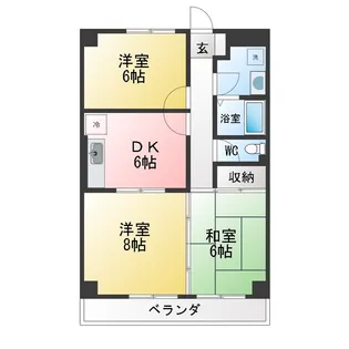 宮の下マンション【3階】の間取り