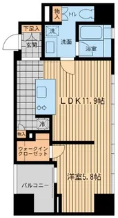 ウィルテラス勝どき(旧OZIO勝どき)【5階】の間取り