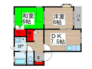ヴィレッヂパルC棟【1階】の間取り