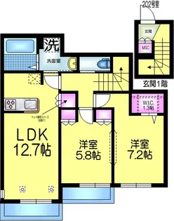 ガーデンヒルズ稲毛柏台E【2階】の間取り