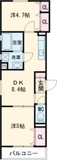 クリエオーレ南新町【2階】の間取り