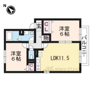 アルカディアD棟【2階】の間取り