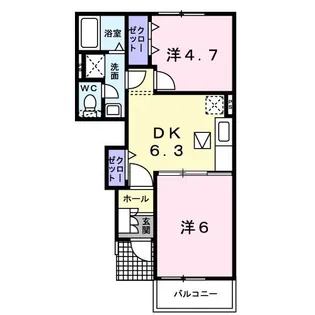 レジデンス サンディットA【1階】の間取り
