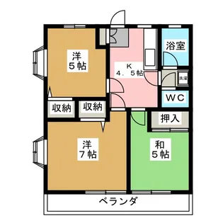 プラムガーデンB【2階】の間取り