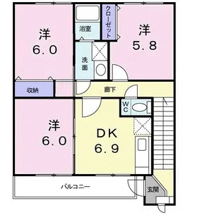 パストラル北上II【2階】の間取り