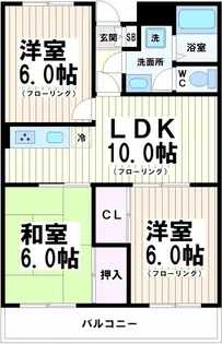 サンパラッツオ壱番館 当社管理物件【3階】の間取り