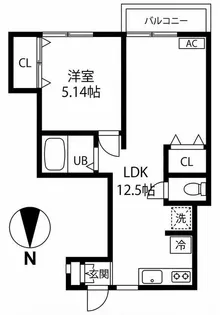 ハイム一本松【1階】の間取り