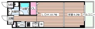 クリスタルブライト天満橋リバーサイド【10階】の間取り
