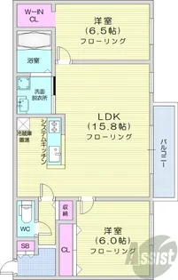 ジュネスコート南20条【2階】の間取り