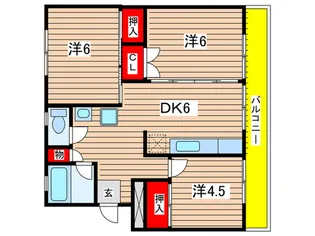 耕雲ハイツA棟【1階】の間取り