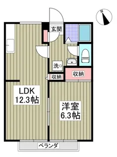 フラワーコーポ【1階】の間取り